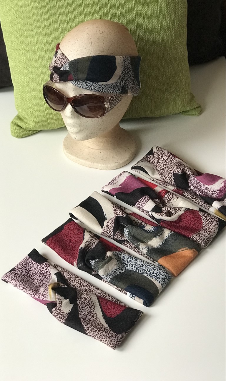selbstgenähte Bandeau Stirnbänder Strickstoff