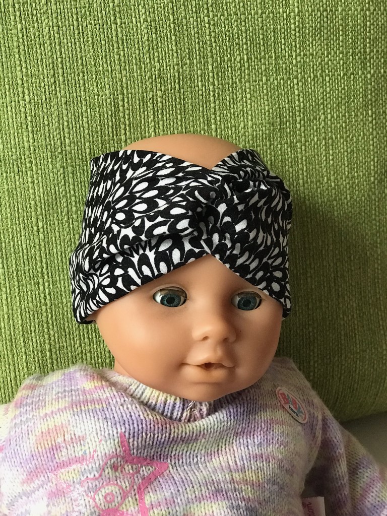 Selbstgenähte Jersey-Stirnbänder für Kinder oder Puppen